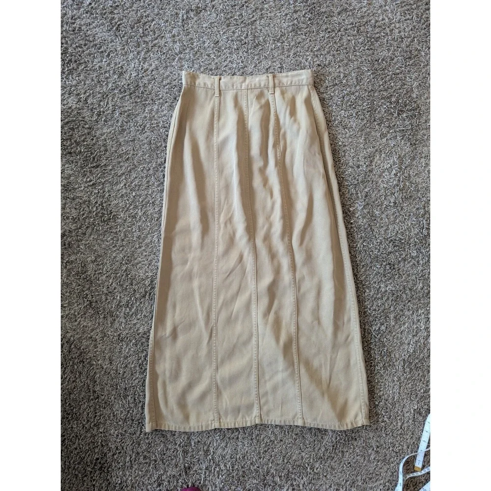 Michael Kors Womens Skirt Khaki Maxi Button Military Safari Size 10 27